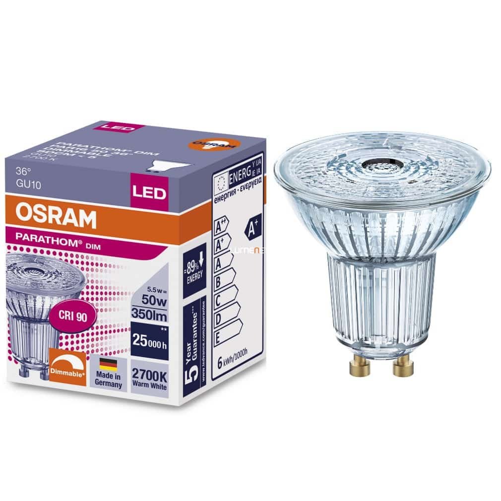Ampoule LED OSRAM Parathom PAR16 5W Rouge - Projecteur Spot E27, équivaut 35W, 230V