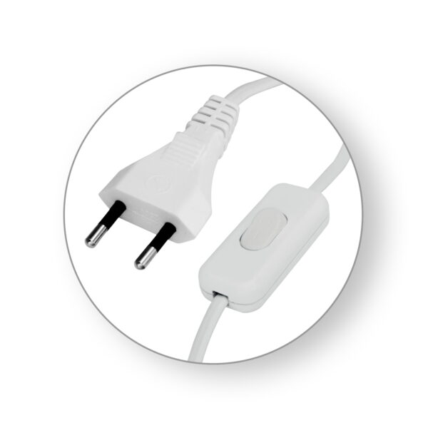 Commel Priključni kabel za rasvjetna tijela sa sklopkom 2,5 A 250 V ~, bijeli
