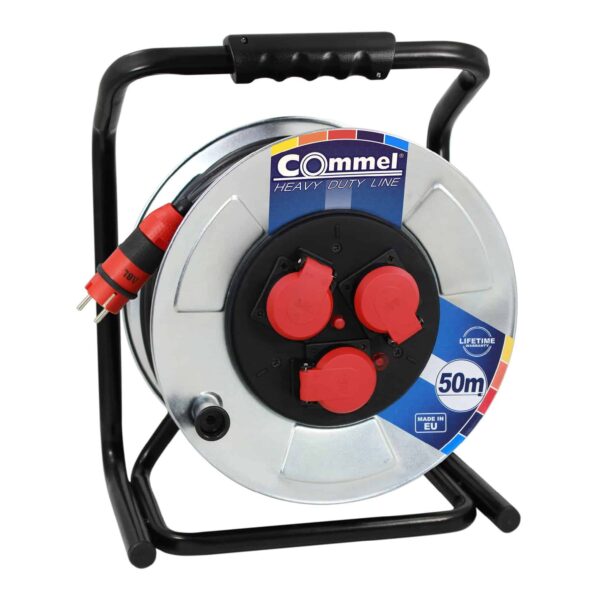 Commel Kabelska motalica na metalnom bubnju 280 mm, monofazna, 16 A 250 V ~ 3500 W IP44