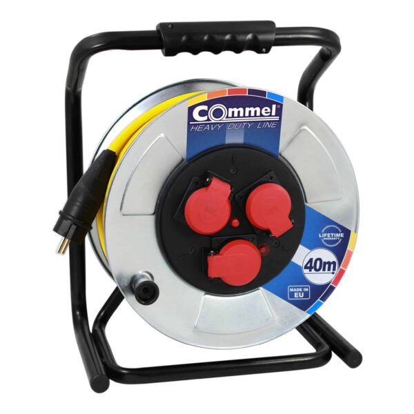 Commel Kabelska motalica na metalnom bubnju 280 mm, monofazna, 16 A 250 V ~ 3500 W IP44