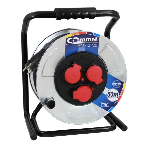Commel Kabelska motalica na metalnom bubnju 280 mm, monofazna, 16 A 250 V ~ 3500 W IP44