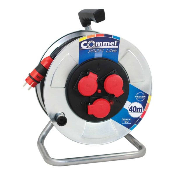 Commel Kabelska motalica na metalnom bubnju 280 mm, monofazna, 16 A 250 V ~ 3500 W IP44