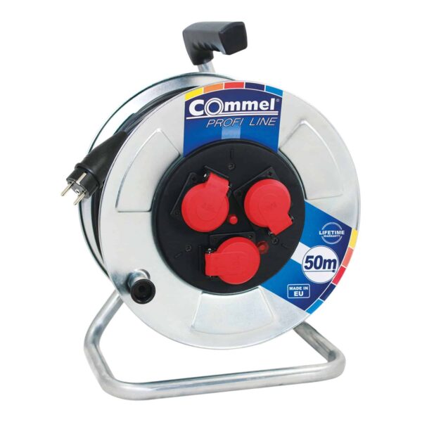 Commel Kabelska motalica na metalnom bubnju 280 mm, monofazna, 16 A 250 V ~ 3500 W IP44