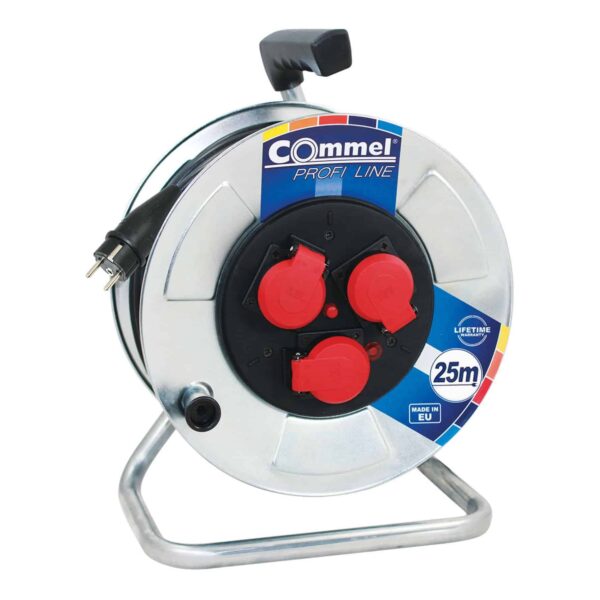 Commel Kabelska motalica na metalnom bubnju 280 mm, monofazna, 16 A 250 V ~ 3500 W IP44