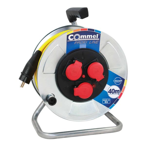Commel Kabelska motalica na metalnom bubnju 280 mm, monofazna, 16 A 250 V ~ 3500 W IP44