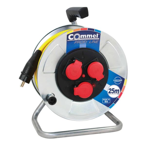 Commel Kabelska motalica na metalnom bubnju 280 mm, monofazna, 16 A 250 V ~ 3500 W IP44