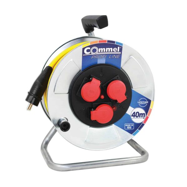 Commel Kabelska motalica na metalnom bubnju 280 mm, monofazna, 16 A 250 V ~ 3500 W IP44
