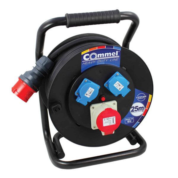 Commel Kabelska motalica na PVC bubnju 280 mm, CEE, trofazna (kombinirana), 16 A 250/400 V ~ 9500 W IP44