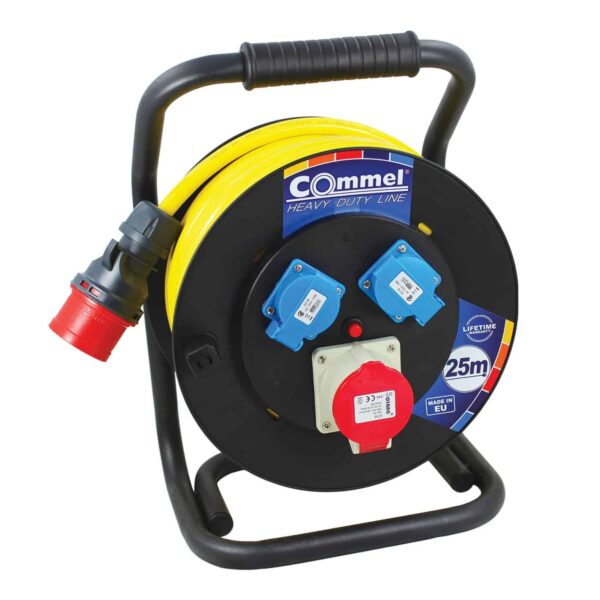 Commel Kabelska motalica na PVC bubnju 280 mm, CEE, trofazna (kombinirana), 16 A 250/400 V ~ 9500 W IP44