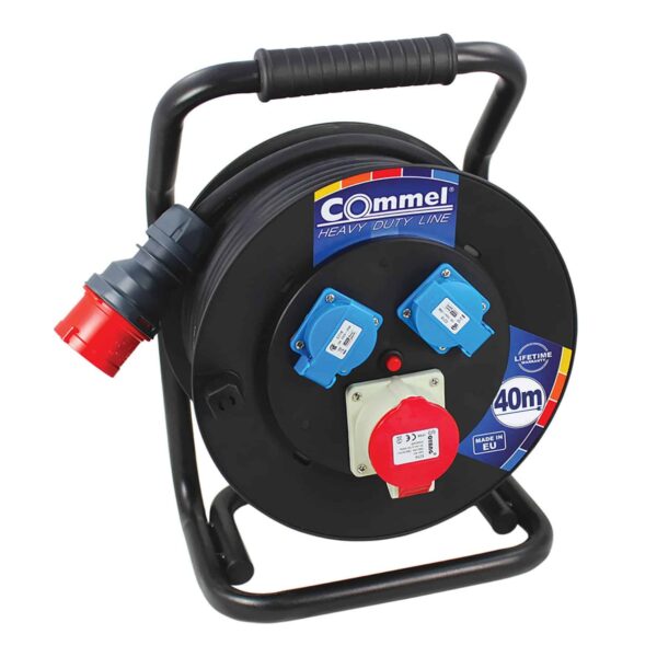 Commel Kabelska motalica na PVC bubnju 280 mm, CEE, trofazna (kombinirana), 16 A 250/400 V ~ 9500 W IP44