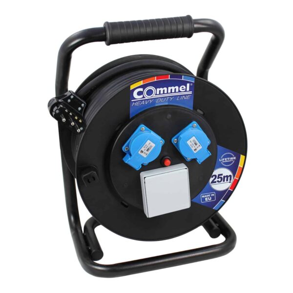 Commel Kabelska motalica na PVC bubnju 280 mm, "šuko", trofazna (kombinirana), 16 A 250/400 V ~ 9500 W IP44