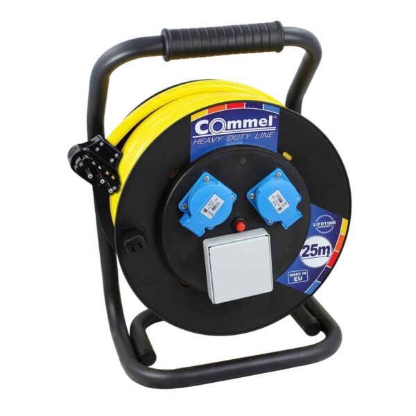 Commel Kabelska motalica na PVC bubnju 280 mm, "šuko", trofazna (kombinirana), 16 A 250/400 V ~ 9500 W IP44