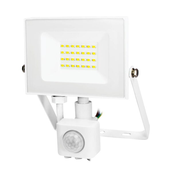 Commel LED reflektor 20 W s detektorom pokreta, 4000 K (neutralnoo bijela boja svjetla), 1600 lm, IP44, 30 000 h, bijeli