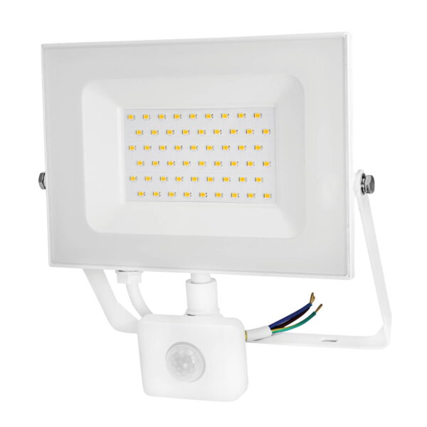 Commel LED reflektor 50 W s detektorom pokreta, 4000 K (neutralnoo bijela boja svjetla), 4250 lm, IP44, 30 000 h, bijeli