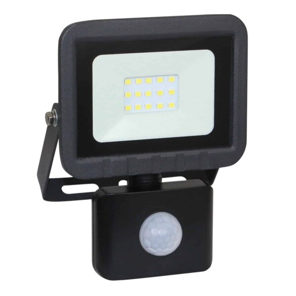 Commel LED reflektor 10 W s detektorom pokreta, 6500 K (hladno bijela boja svjetla), 700 lm, PF>0.9, IP44, 25 000 h, crni